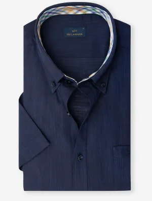 Cotton Short Sleeves Casual Shirt Navy
