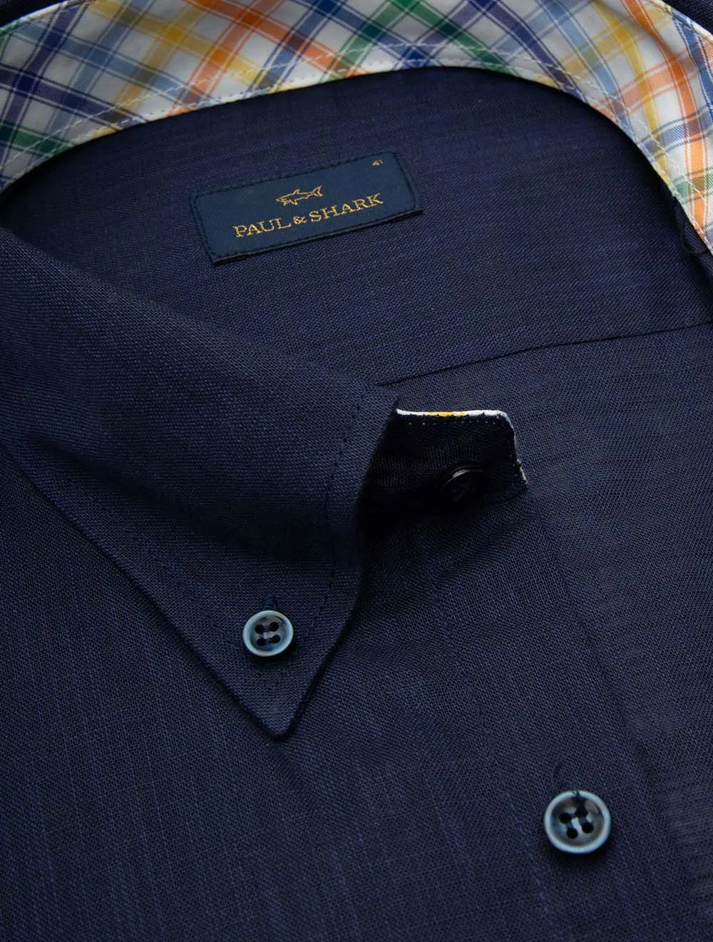 Cotton Short Sleeves Casual Shirt Navy