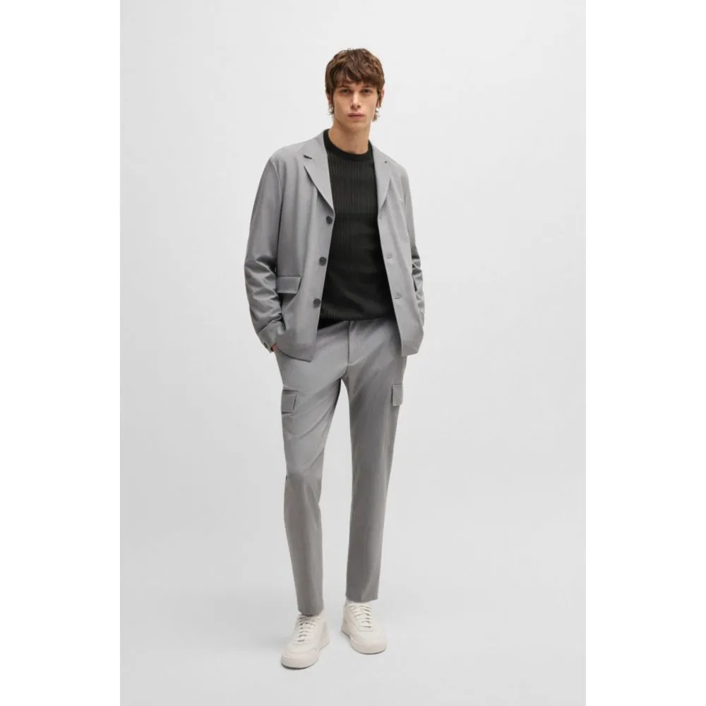 Cotton sweater with knitted vertical stripes in regular fit