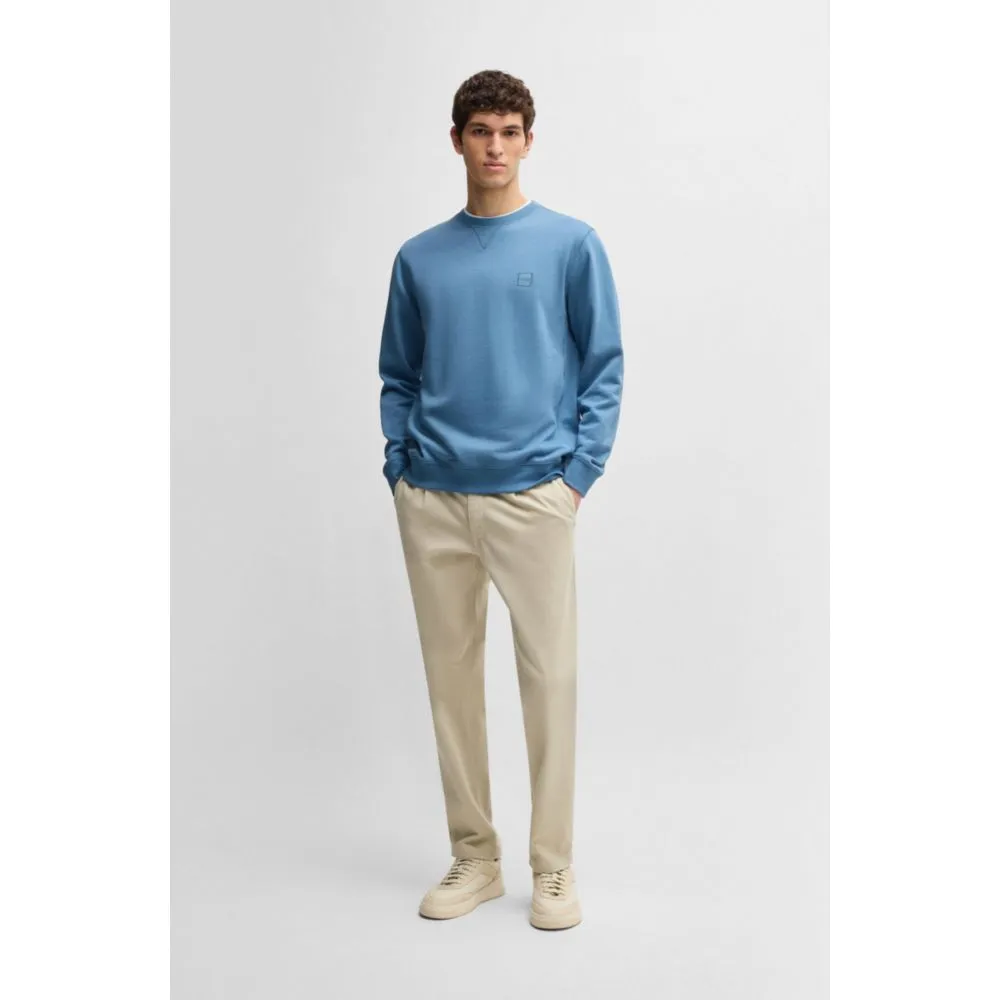 Cotton-terry regular-fit sweatshirt with logo patch