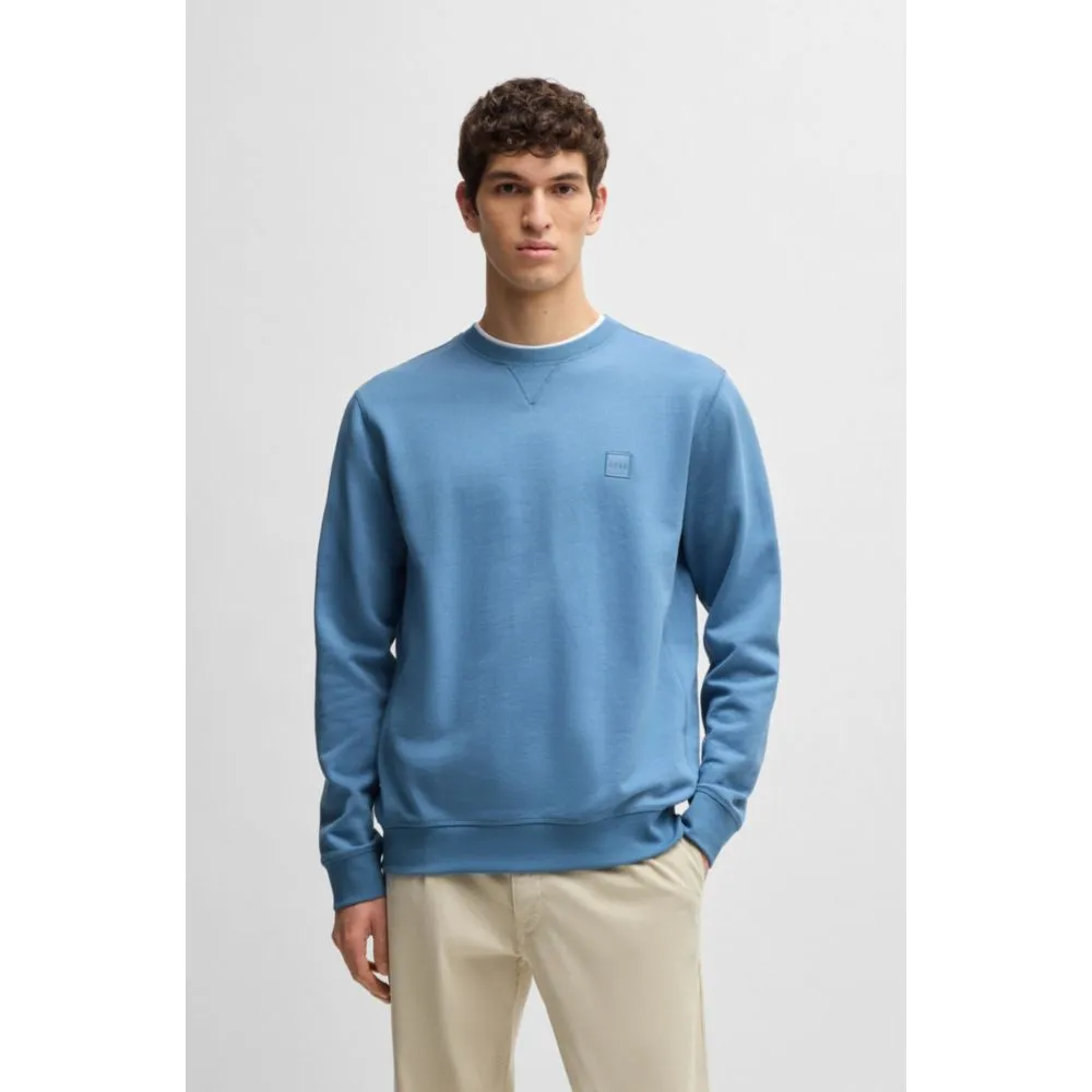 Cotton-terry regular-fit sweatshirt with logo patch