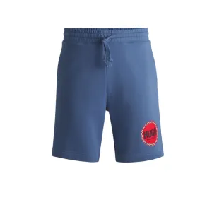 Cotton-terry relaxed-fit shorts with logo print