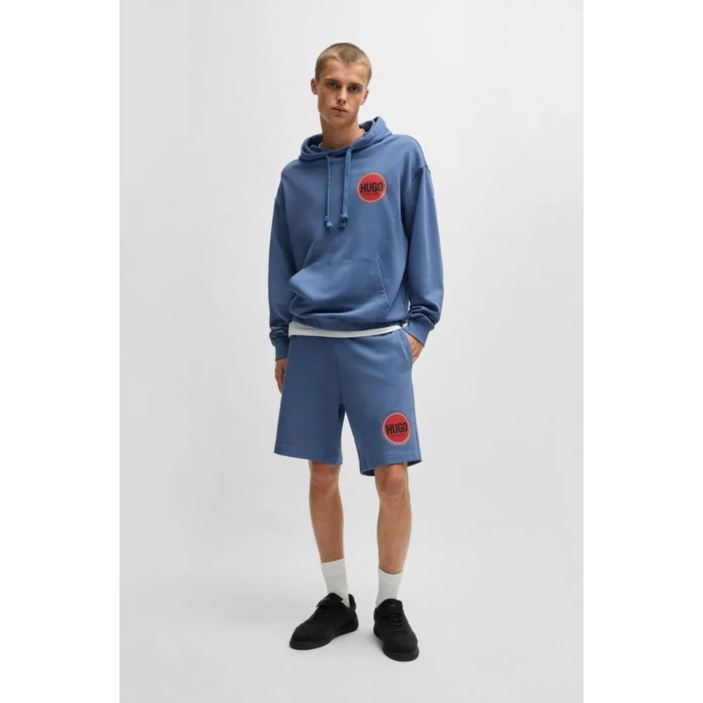 Cotton-terry relaxed-fit shorts with logo print