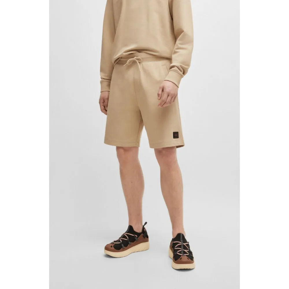 Cotton-terry relaxed-fit shorts with logo trim