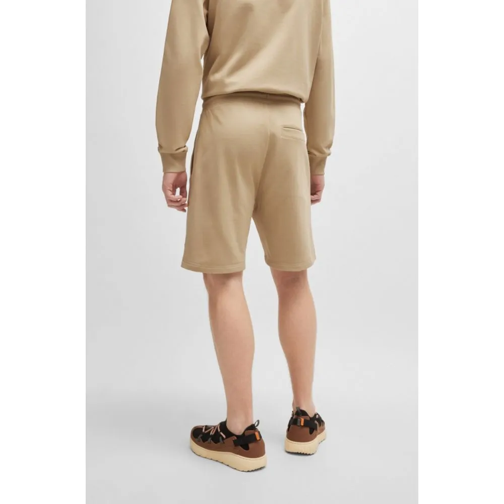 Cotton-terry relaxed-fit shorts with logo trim