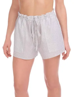 Cotton Voile Pleated Short In Black & White