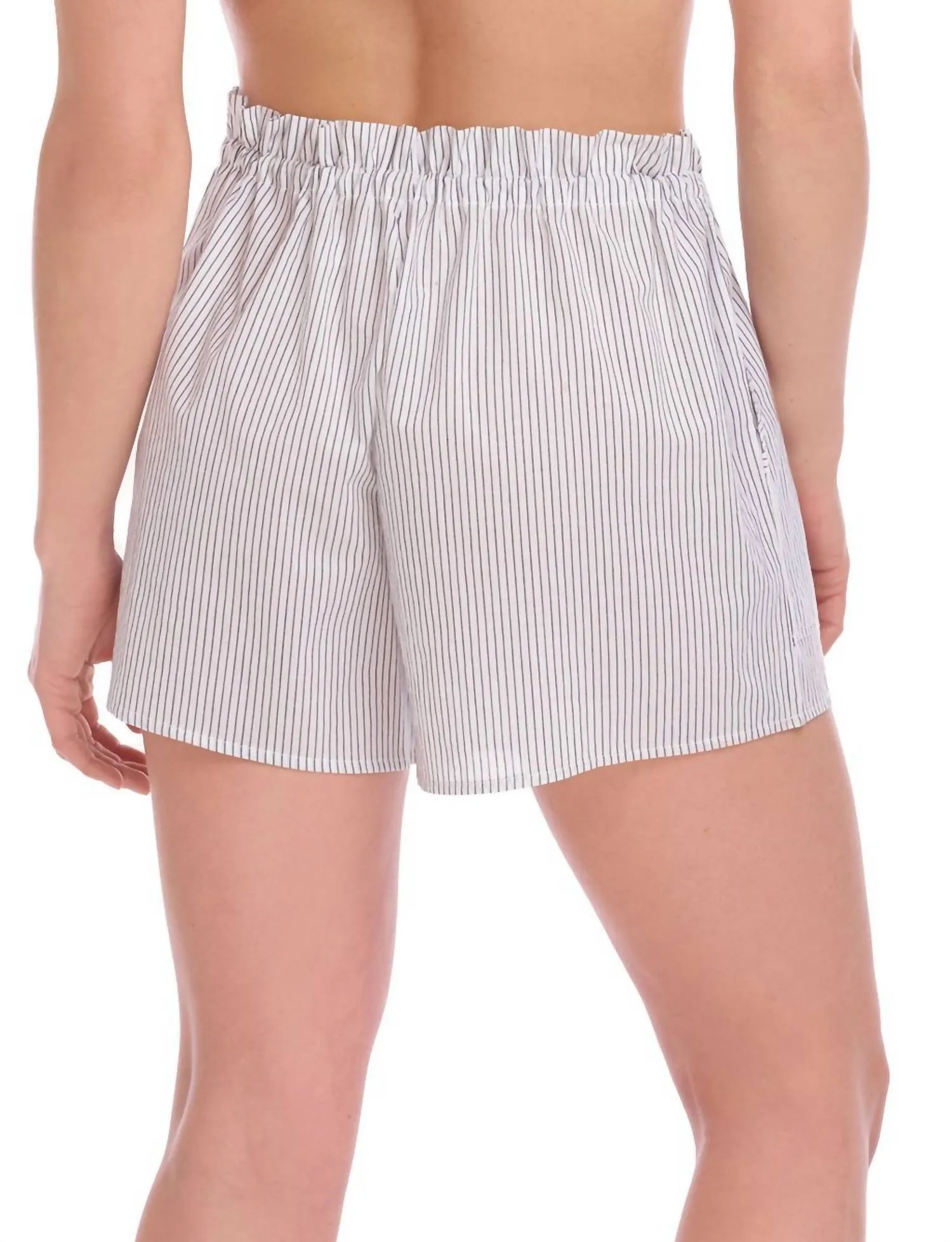 Cotton Voile Pleated Short In Black & White