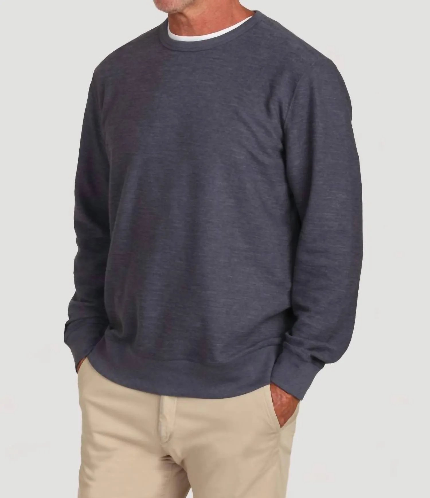 Crew Slub Sweatshirt In Navy