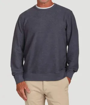 Crew Slub Sweatshirt In Navy