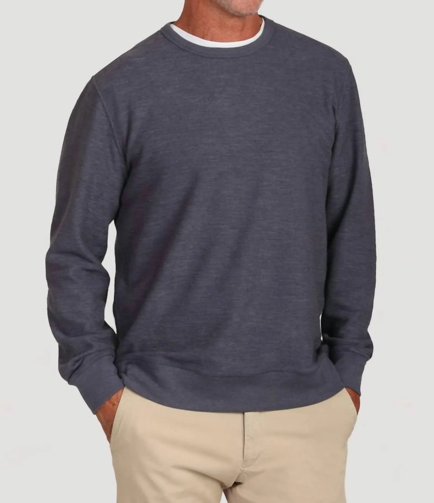 Crew Slub Sweatshirt In Navy