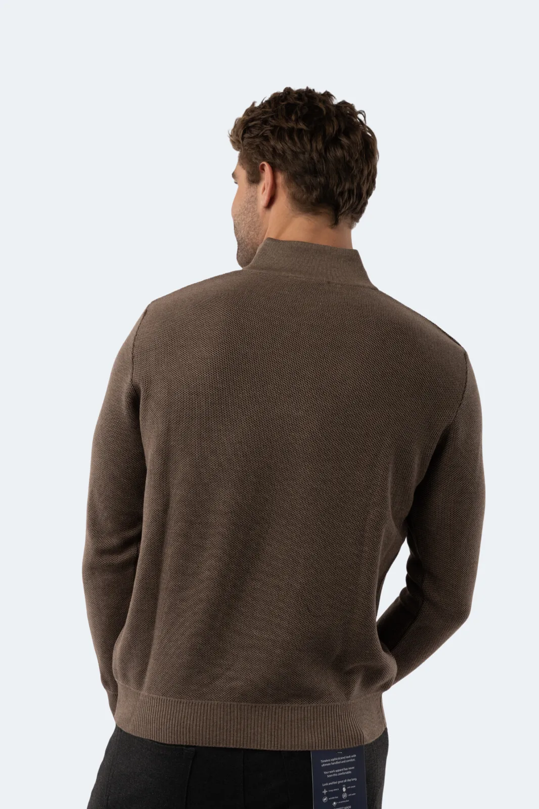 Dark Mink Melange Quarter Zip