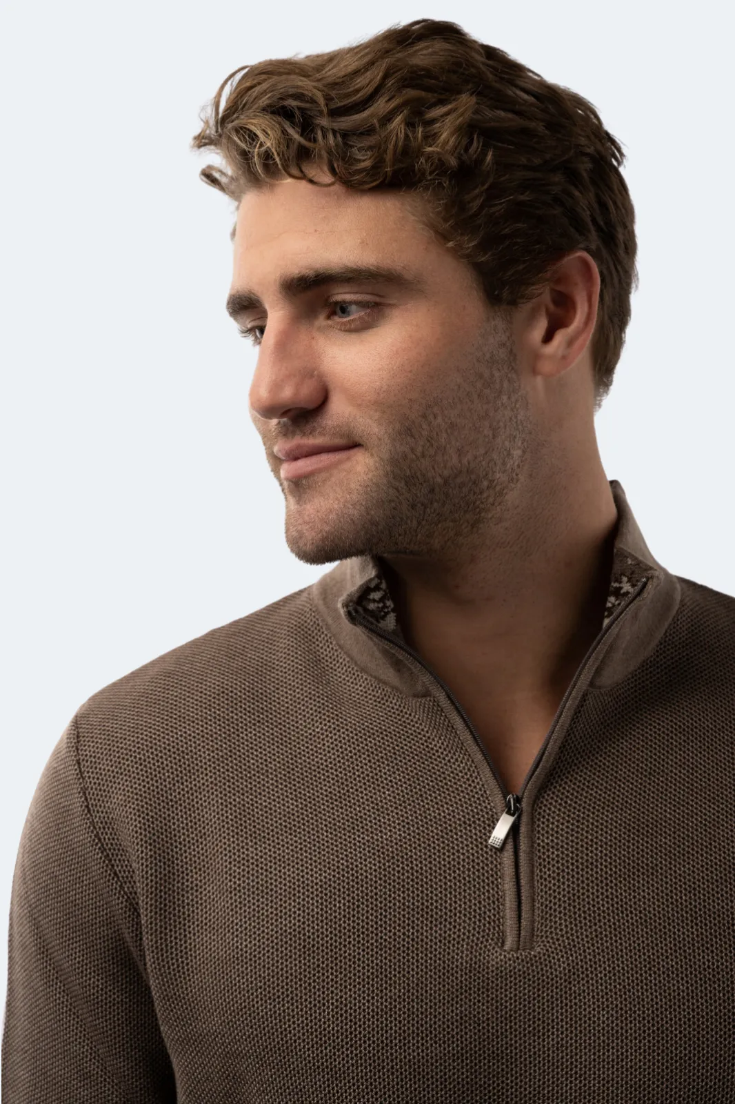 Dark Mink Melange Quarter Zip