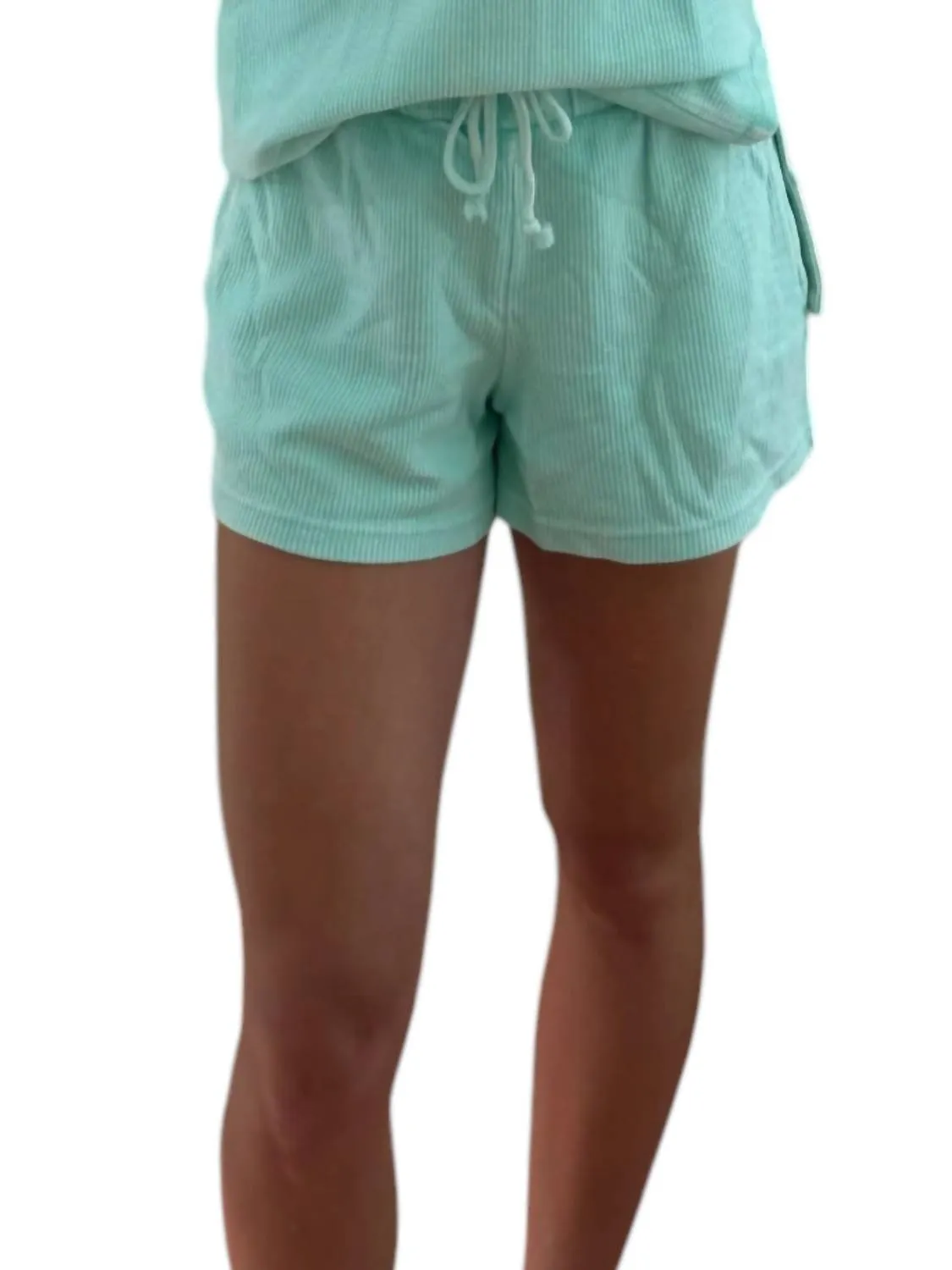 Darya Luxe Corded Shorts In Mint