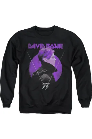 David Bowie Side Profile 75 Logo Adult Crewneck Sweatshirt