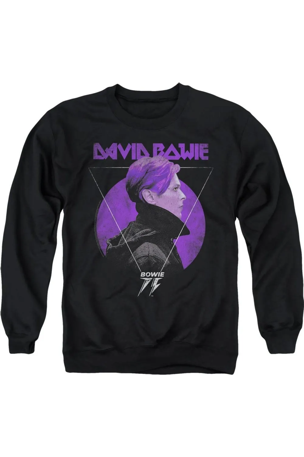 David Bowie Side Profile 75 Logo Adult Crewneck Sweatshirt