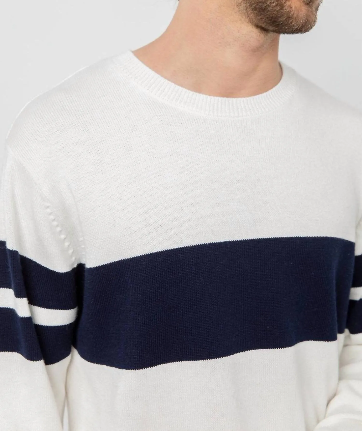 Delmar Surf Sweater In White/navy