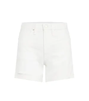Devon High Rise Boyfriend Short With Cuff In White