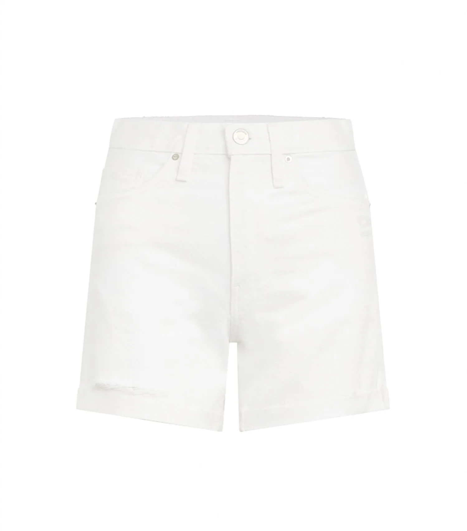 Devon High Rise Boyfriend Short With Cuff In White