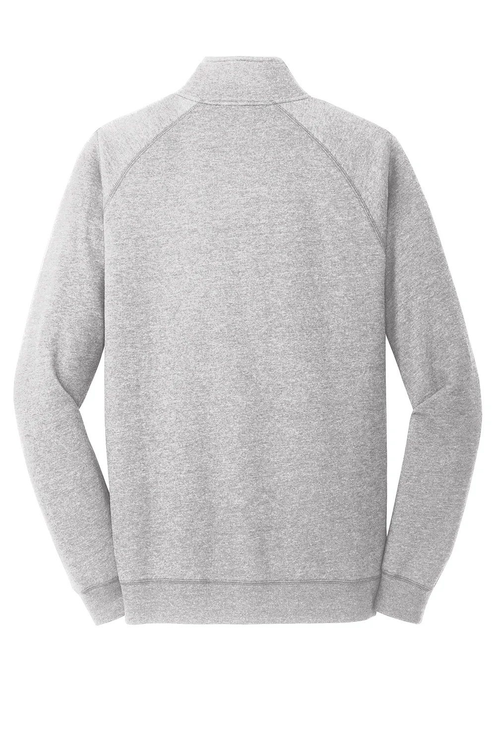 District Mens Fleece 1/4 Zip Sweatshirt w/ Pouch Pocket - Heather Grey