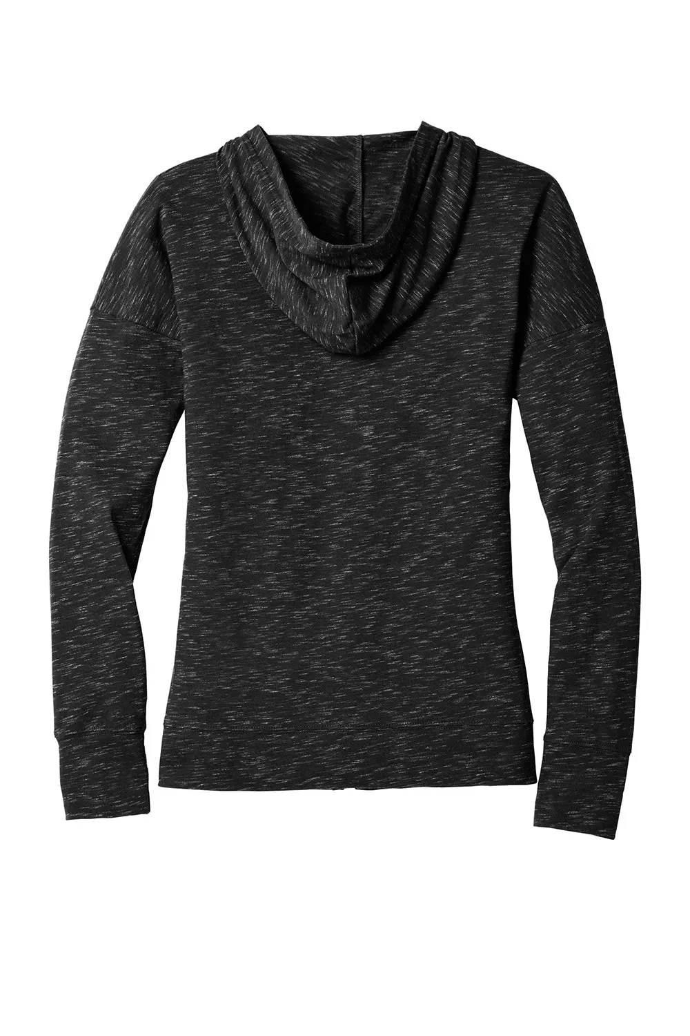 District Womens Medal Full Zip Hooded Sweatshirt Hoodie w/ Pockets - Black
