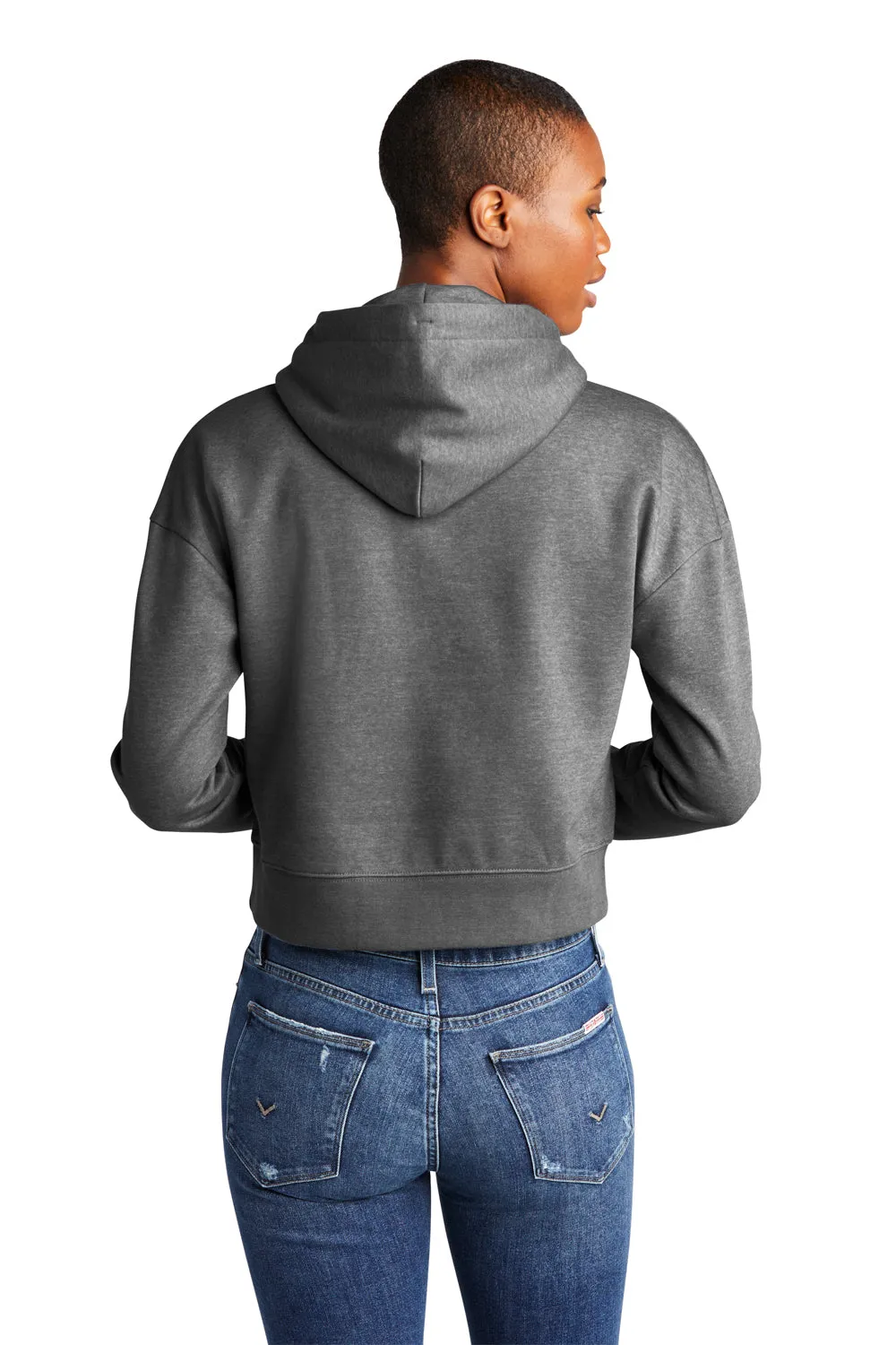 District Womens V.I.T. Fleece Hooded Sweatshirt Hoodie - Heather Charcoal Grey