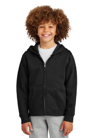 District Youth V.I.T. Fleece Full Zip Hooded Sweatshirt Hoodie w/ Pockets - Black