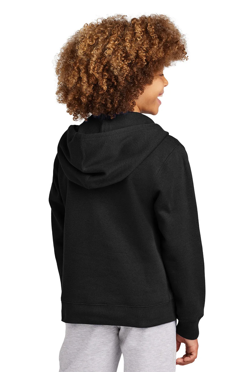 District Youth V.I.T. Fleece Full Zip Hooded Sweatshirt Hoodie w/ Pockets - Black