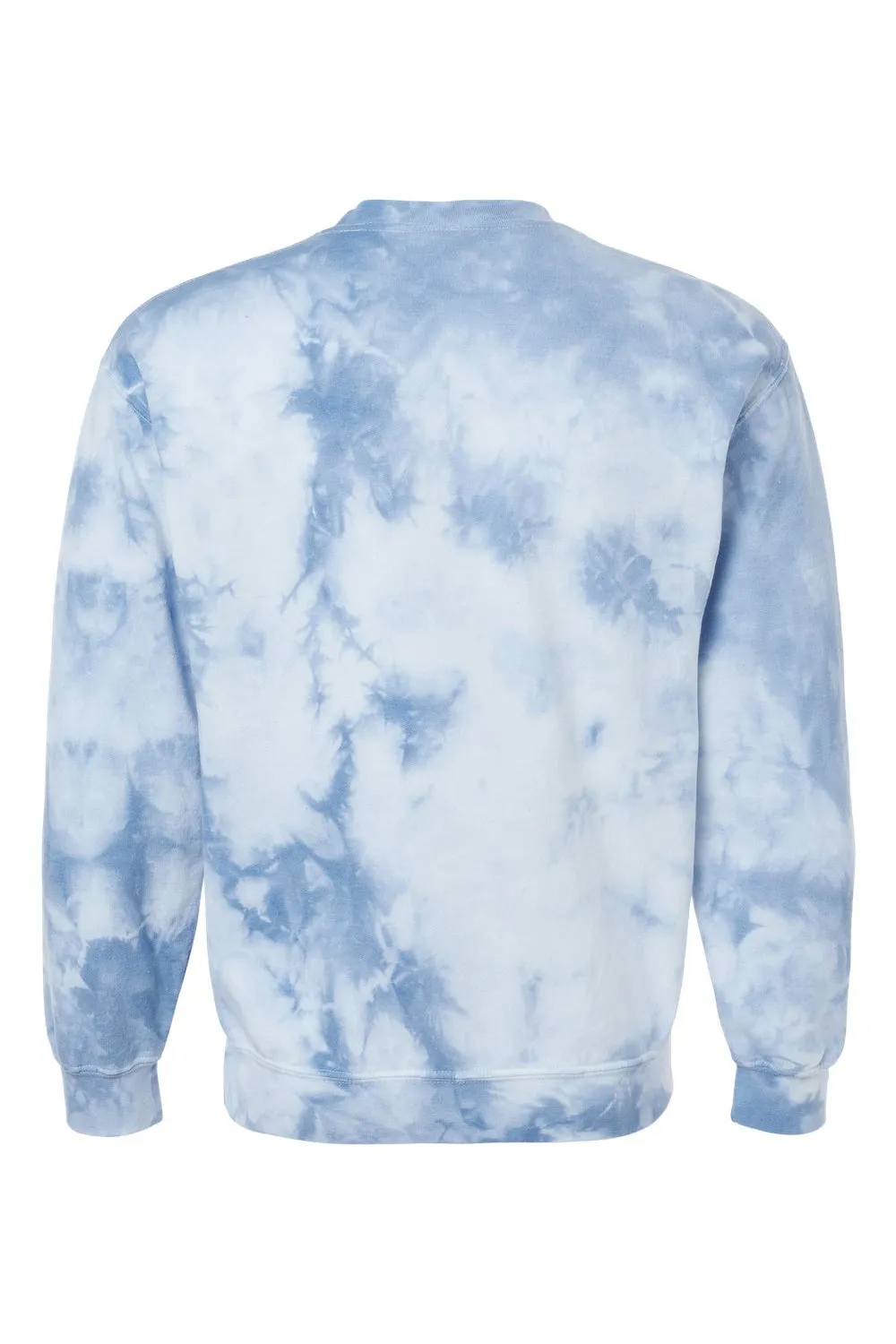 Dyenomite Mens Tie Dyed Crewneck Sweatshirt - Cloudy Sky Crystal
