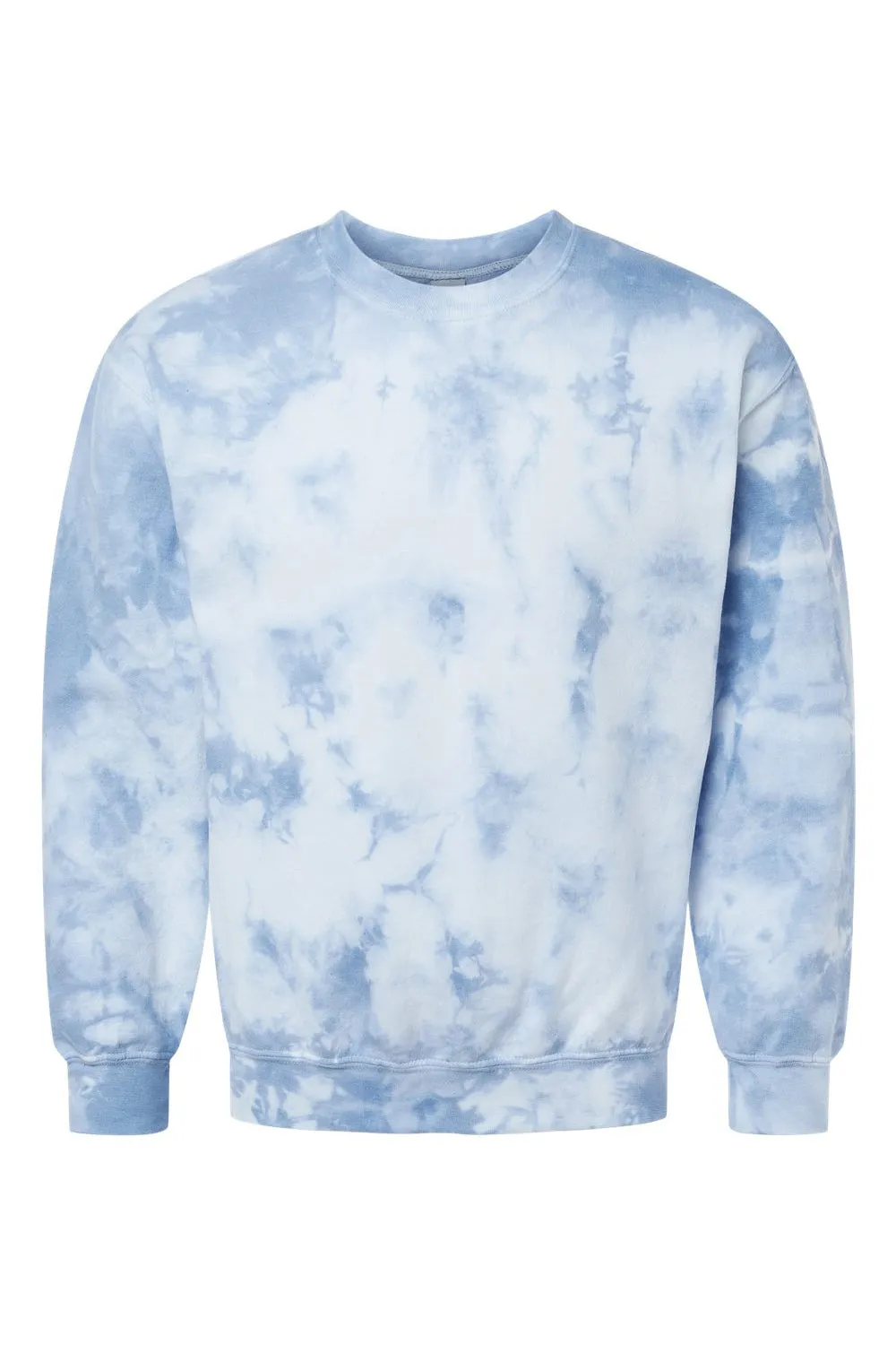 Dyenomite Mens Tie Dyed Crewneck Sweatshirt - Cloudy Sky Crystal