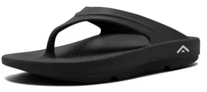 FANTURE Men & Women's Flip Flops Thong Foot Pain Relief Arch Support Sandals Recovery Ultra Soft Slippers Black