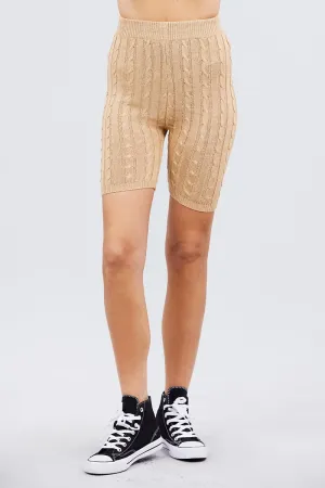 FASHNZFAB Twisted Effect Bermuda Length Sweater Shorts
