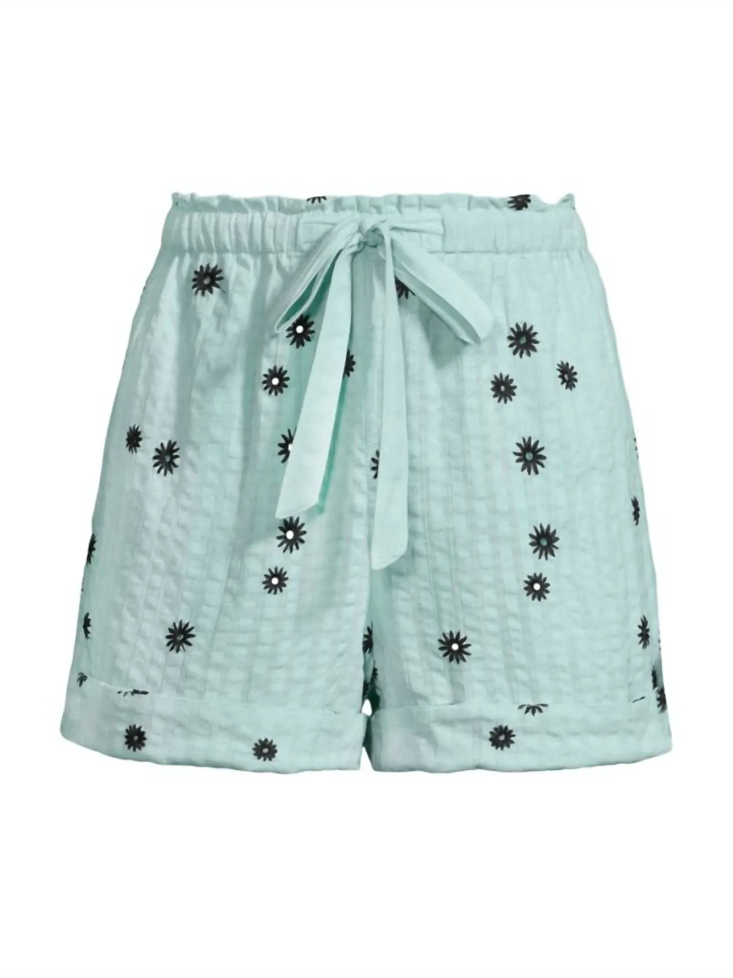 Flora Drawstring Cotton Shorts In Sunburst Araucana