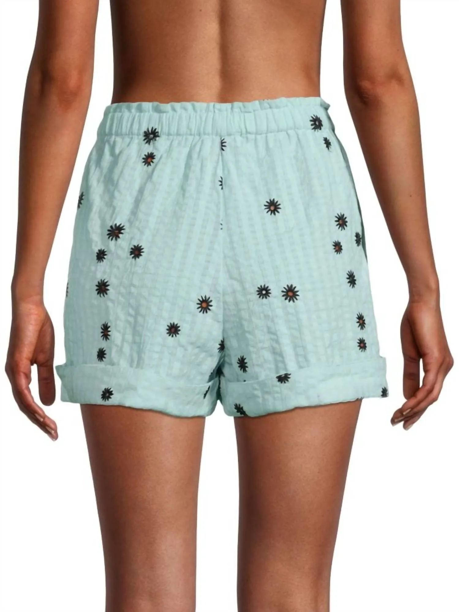 Flora Drawstring Cotton Shorts In Sunburst Araucana