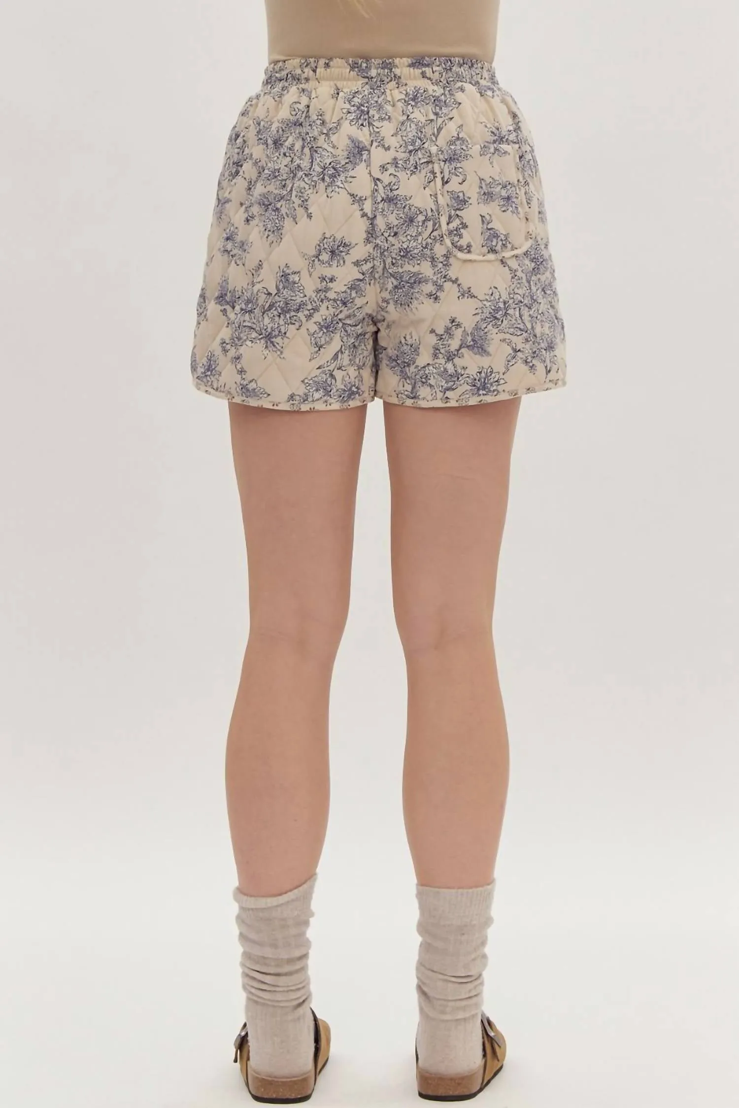 Floral Quilted Short In Ecru