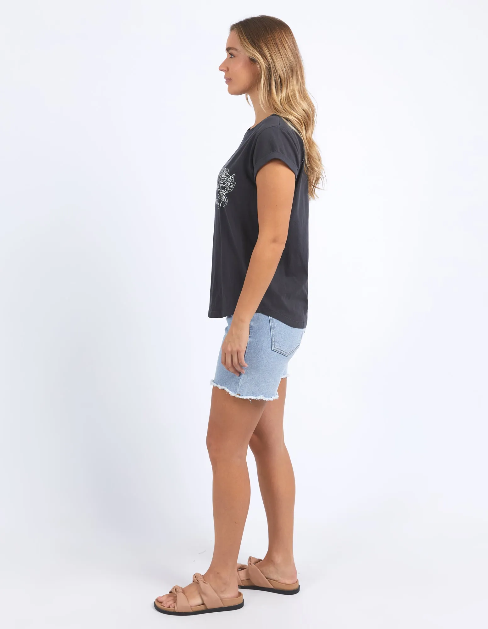 Foxwood Eva Rose Tee Washed Black