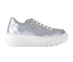 Gabor Blue Metallic Trainer with Chunky Sole