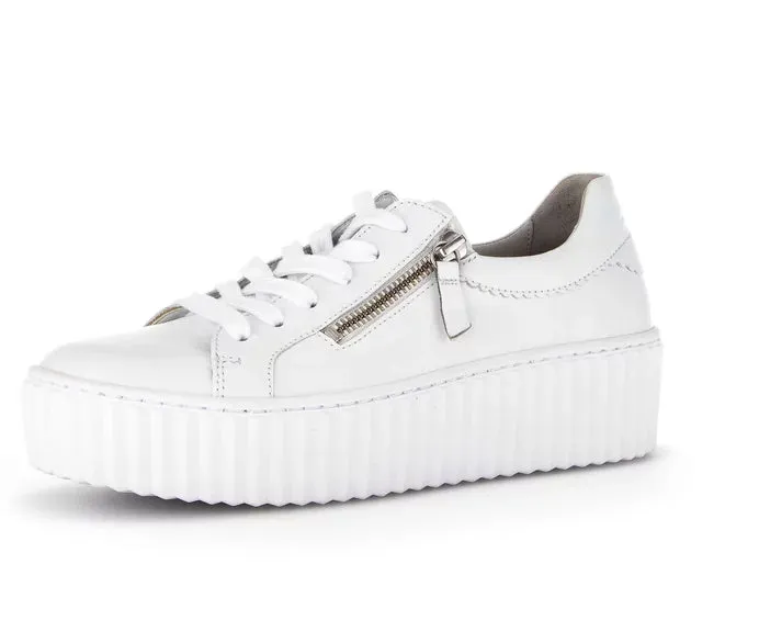 Gabor White Trainer with Chunky Sole