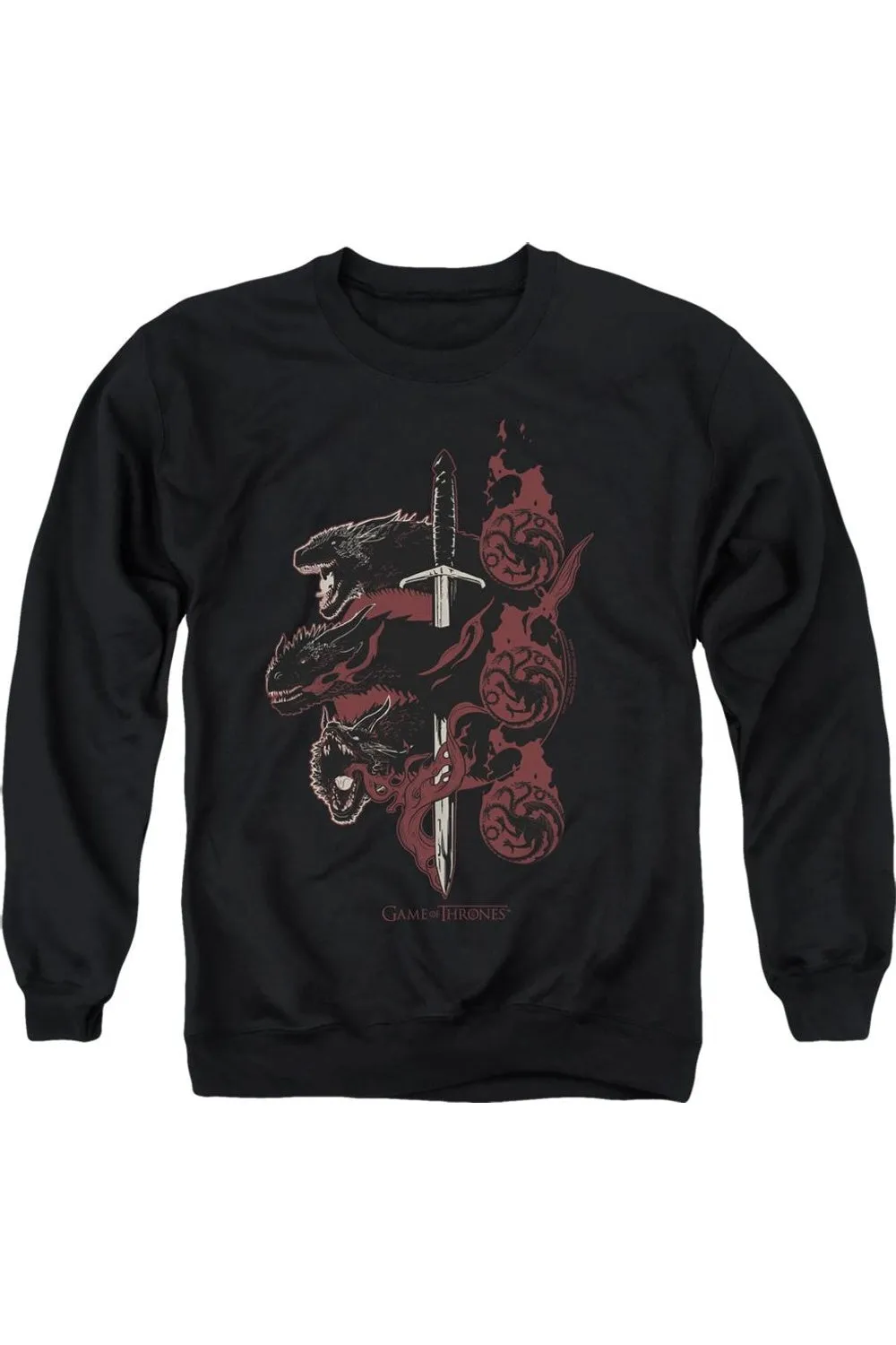 Game Of Thrones Targaryen Dragons Adult Crewneck Sweatshirt