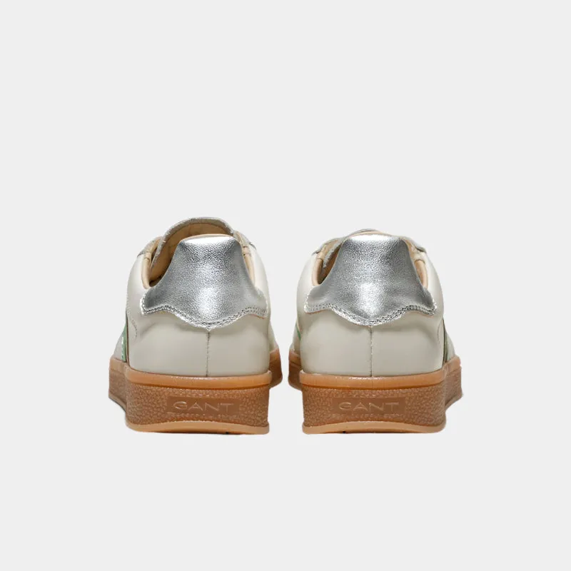 Gant Cuzima Metallic Leather Suede Trainer - Aqua