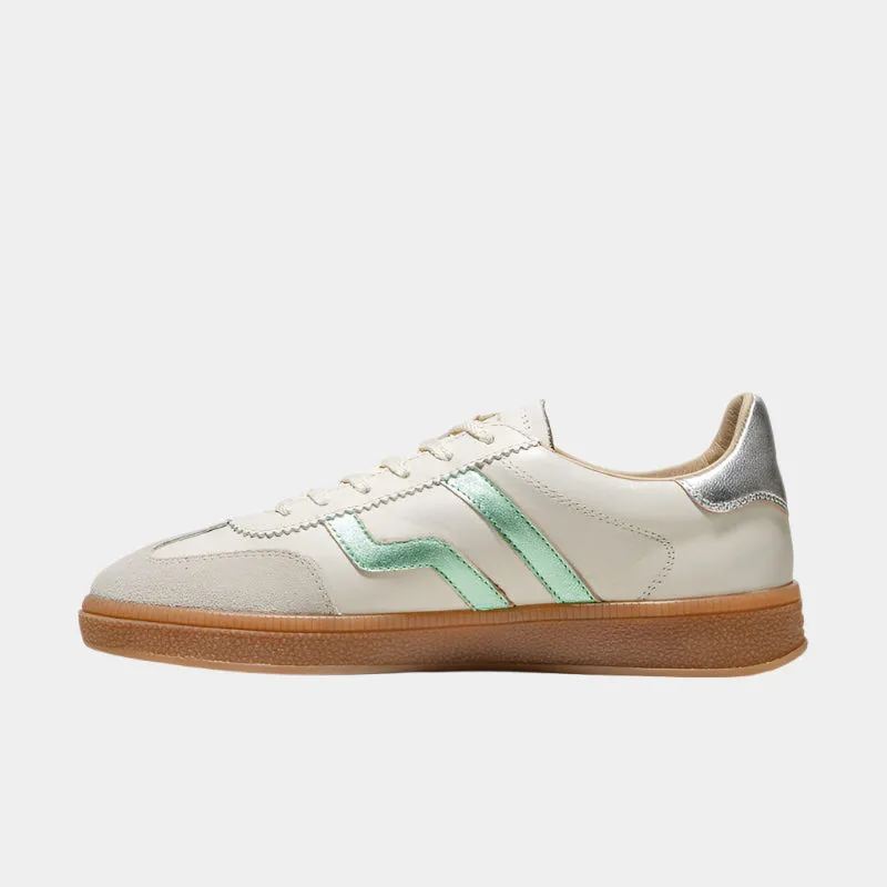 Gant Cuzima Metallic Leather Suede Trainer - Aqua
