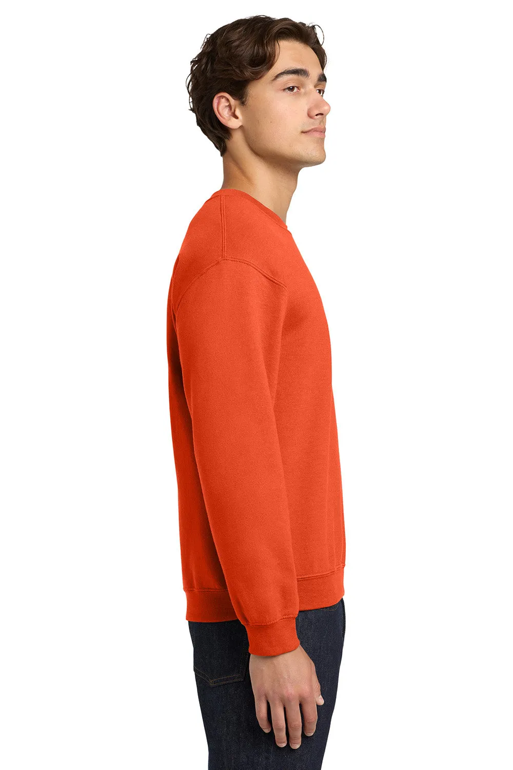 Gildan Mens Pill Resistant Fleece Crewneck Sweatshirt - Orange