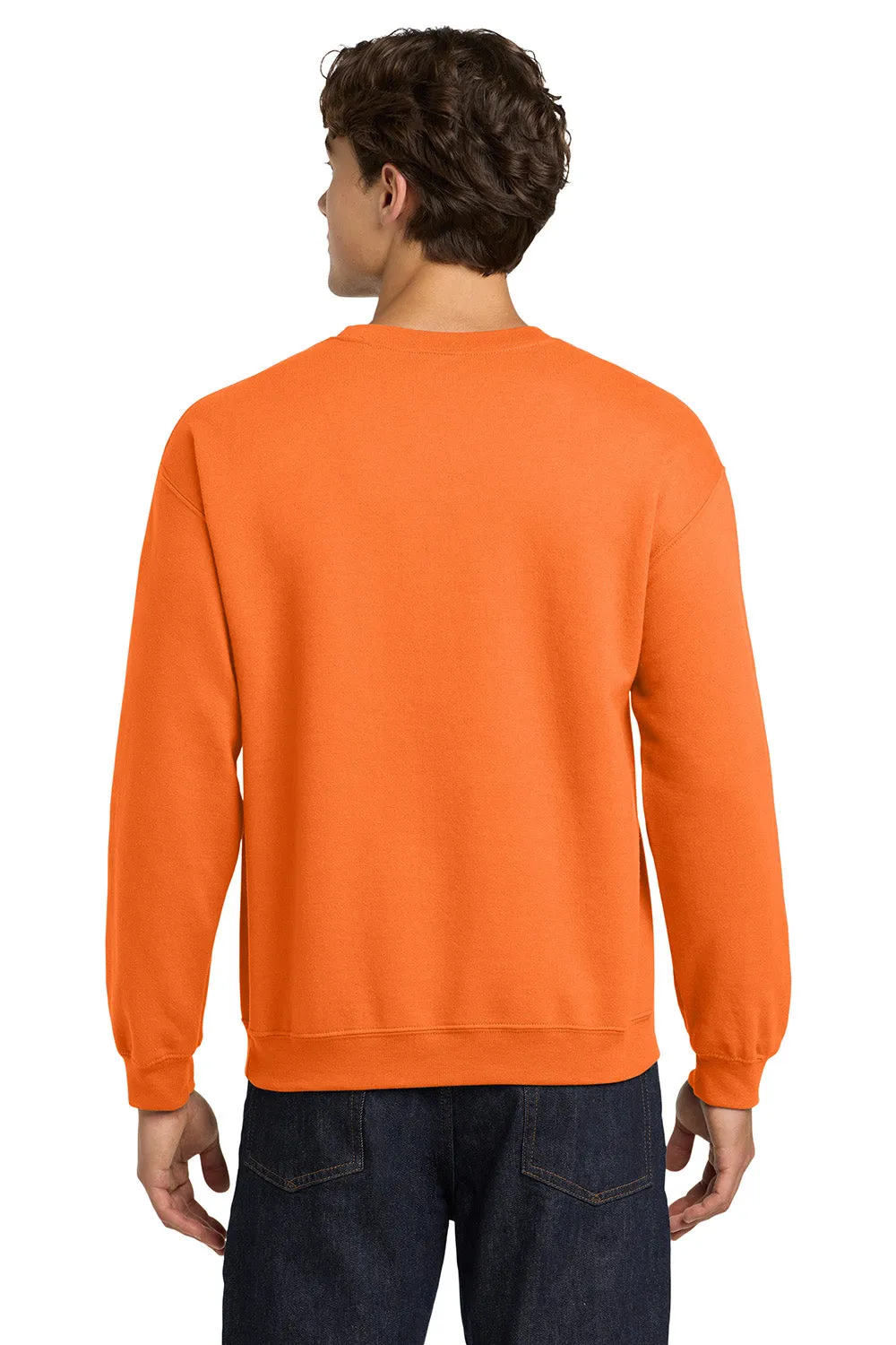 Gildan Mens Pill Resistant Fleece Crewneck Sweatshirt - Safety Orange