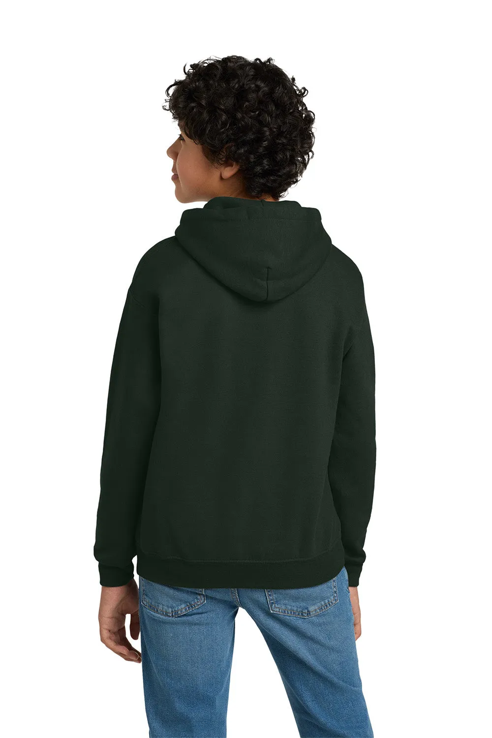 Gildan Youth Pill Resistant Hooded Sweatshirt Hoodie w/ Pouch Pocket - Forest Green