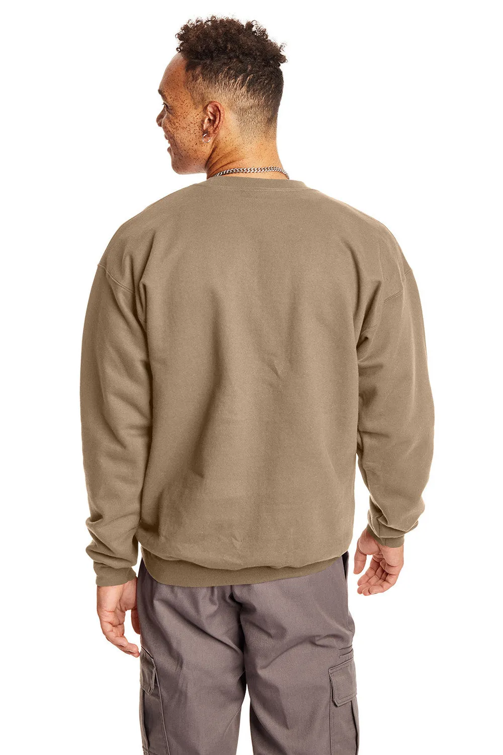 Hanes Mens Ultimate Cotton PrintPro XP Pill Resistant Crewneck Sweatshirt - Pebble