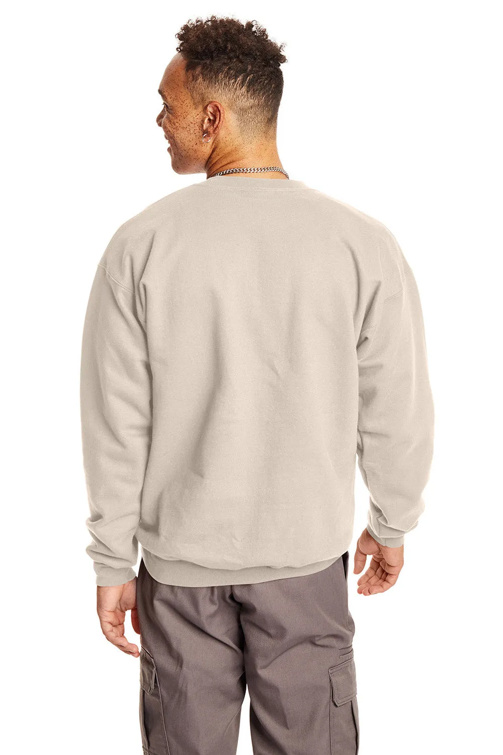Hanes Mens Ultimate Cotton PrintPro XP Pill Resistant Crewneck Sweatshirt - Sand