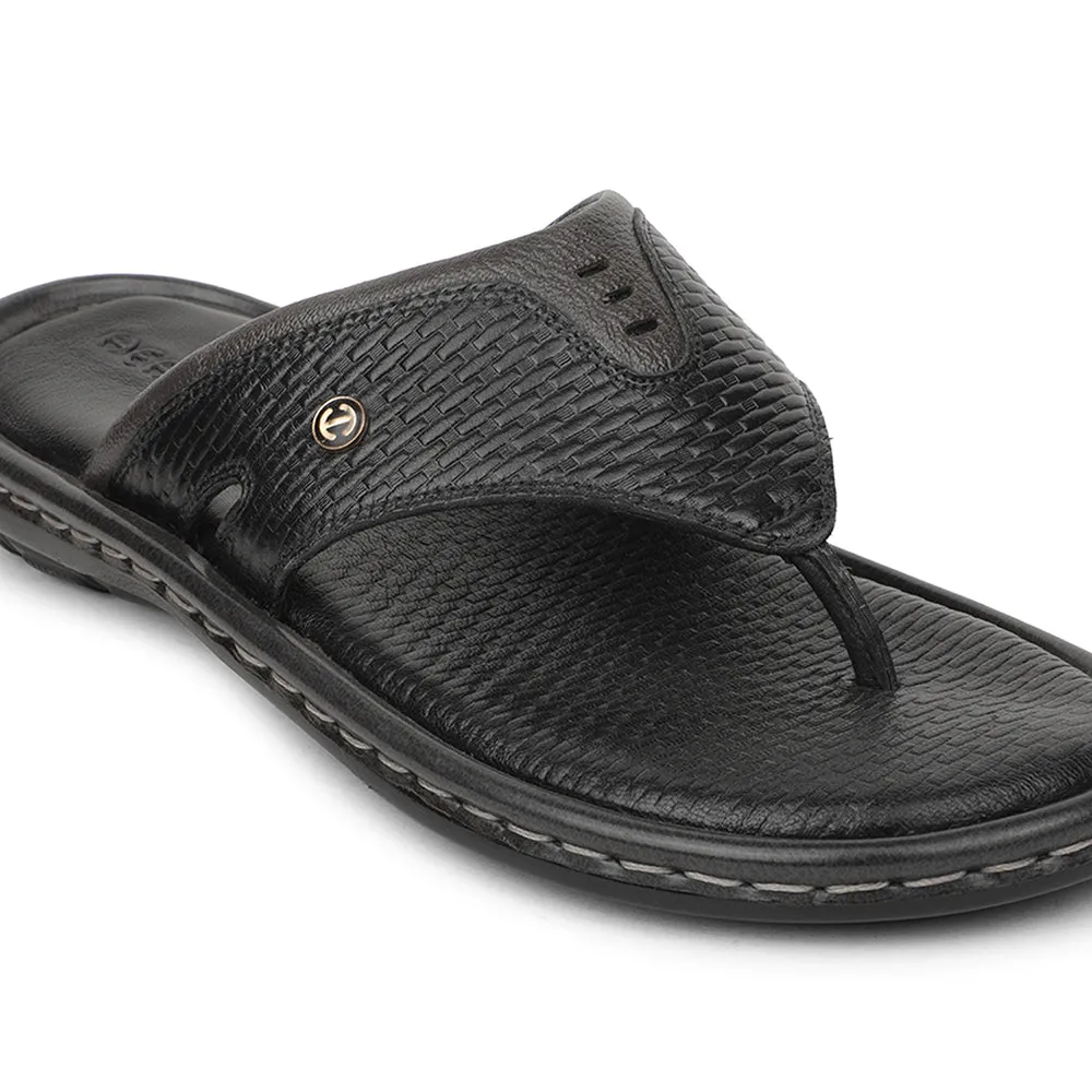 Healers Black Casual Slipper For Men ASL-3 By Liberty