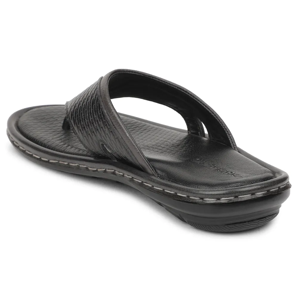 Healers Black Casual Slipper For Men ASL-3 By Liberty