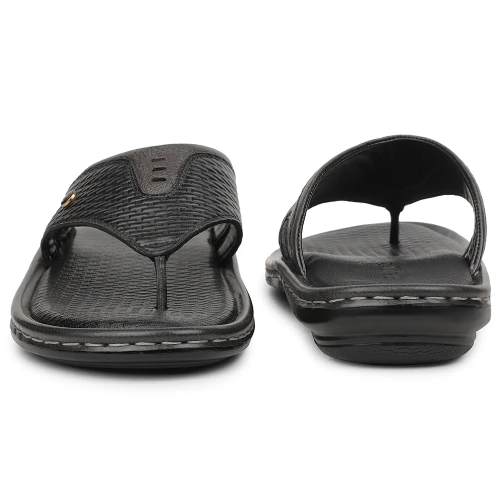Healers Black Casual Slipper For Men ASL-3 By Liberty