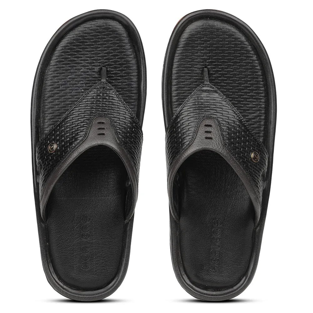 Healers Black Casual Slipper For Men ASL-3 By Liberty