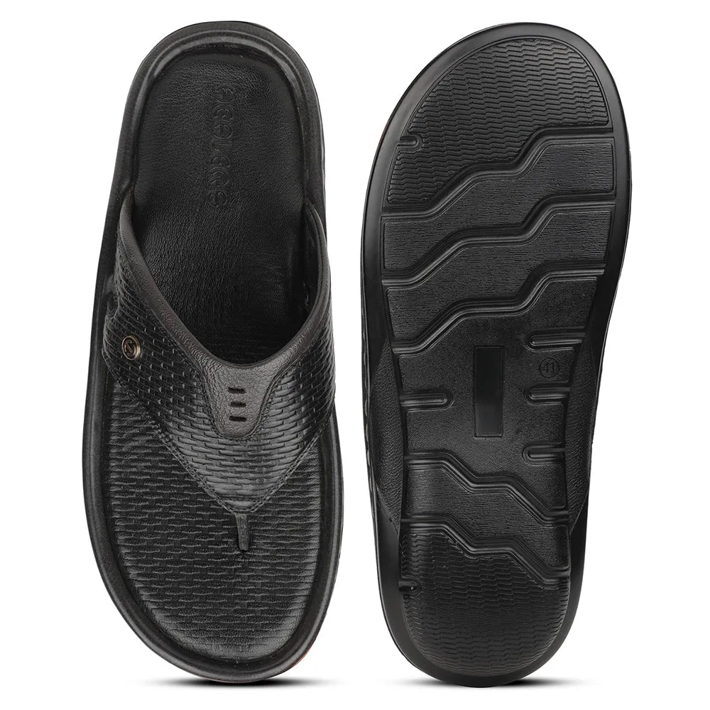 Healers Black Casual Slipper For Men ASL-3 By Liberty